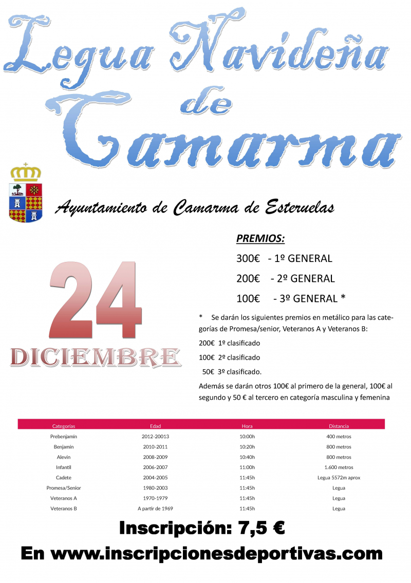 XIV LEGUA NAVIDEÑA DE CAMARMA  - Prijava