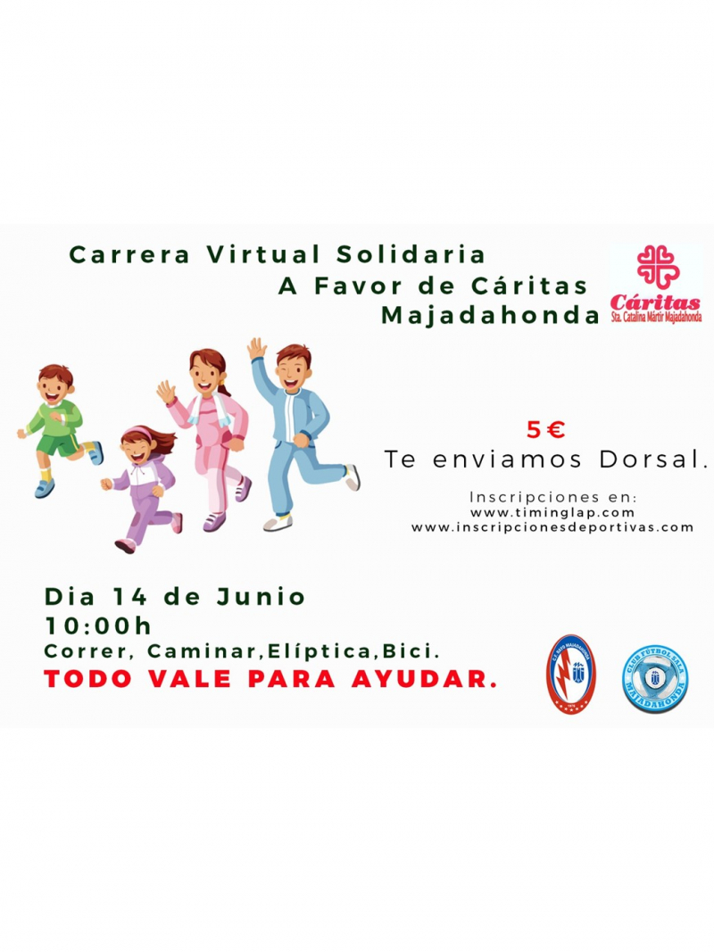 CARRERA VIRTUAL SOLIDARIA CÁRITAS MAJADAHONDA - Inscríbete