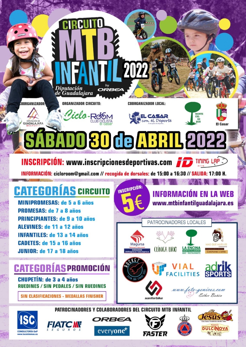 CIRCUITO MTB INFANTIL DIPUTACIÓN DE GUADALAJARA BY ORBEA 2022  EL CASAR - Inscriu-te