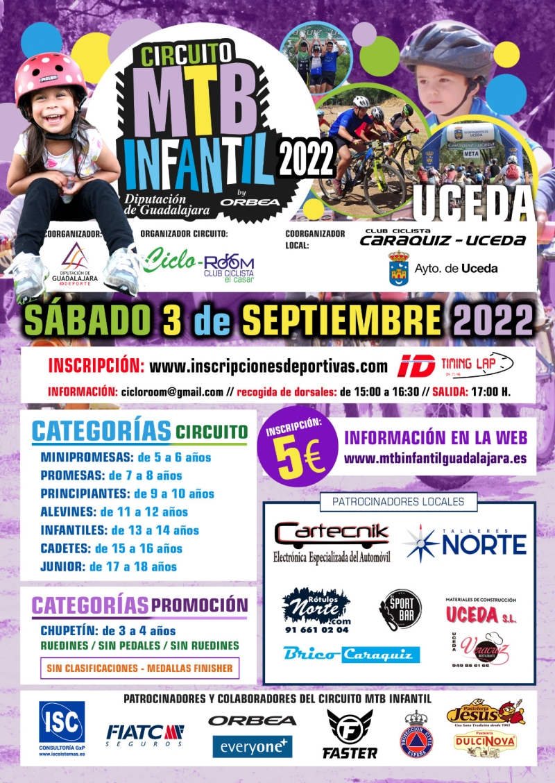 CIRCUITO MTB INFANTIL DIPUTACIÓN DE GUADALAJARA BY ORBEA 2022  UCEDA - Inscríbete