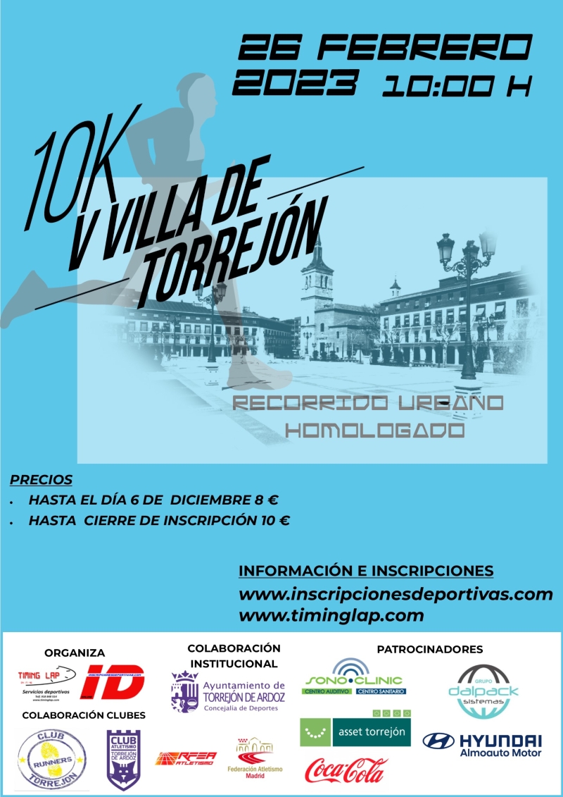 V VILLA DE TORREJON  10K - Inscríbete