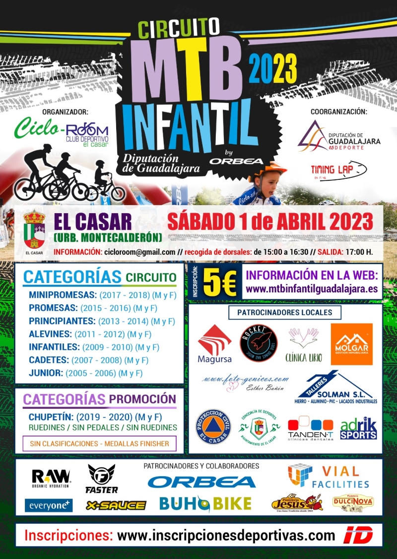 CIRCUITO MTB INFANTIL DIPUTACIÓN DE GUADALAJARA  2023  EL CASAR - Inscríbete
