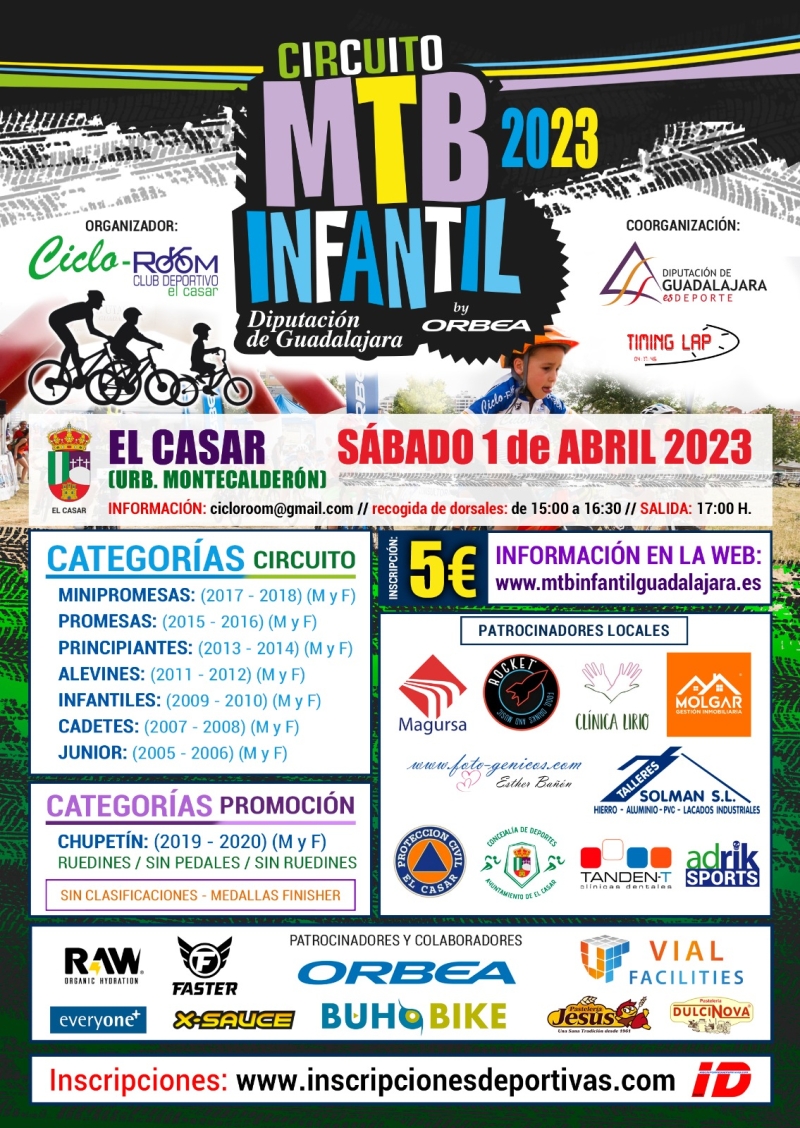 CIRCUITO MTB INFANTIL DIPUTACIÓN DE GUADALAJARA  2023  EL CASAR - Inscriu-te