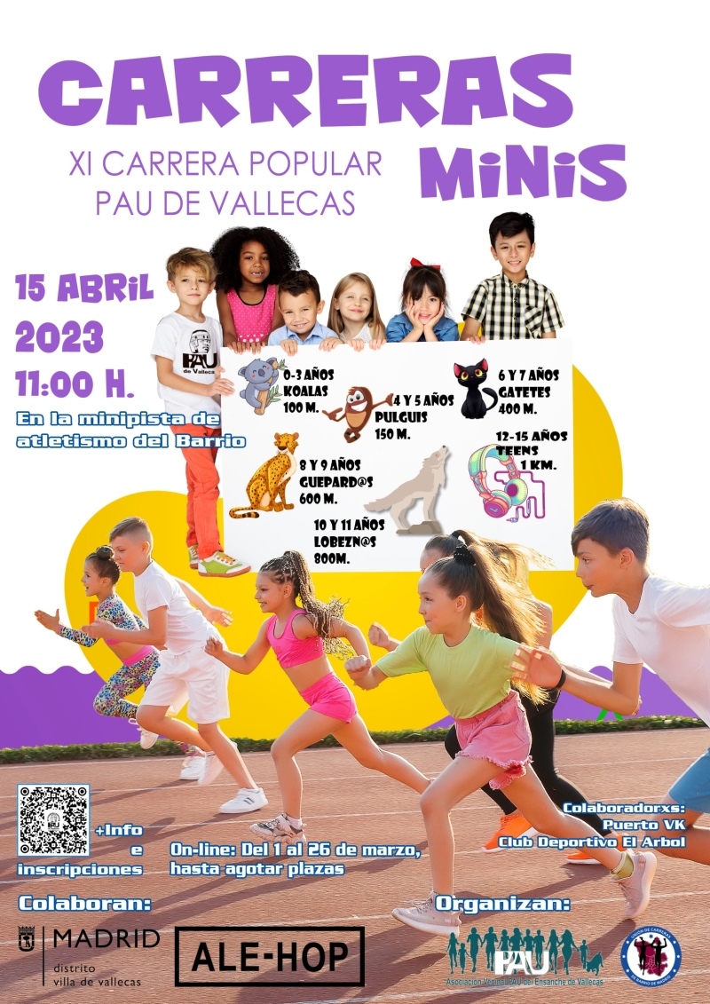 CARRERA INFANTIL PAU DE VALLECAS 2023 - Inscreva-se