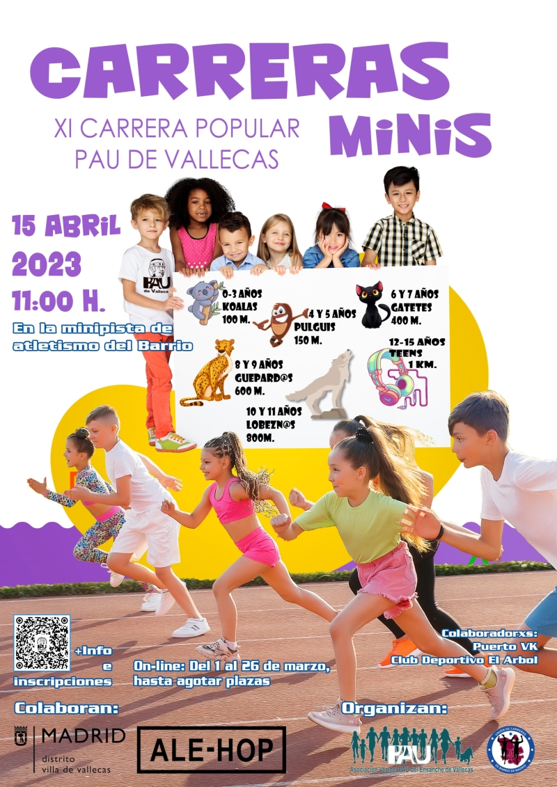 CARRERA INFANTIL PAU DE VALLECAS 2023 - Inscríbete