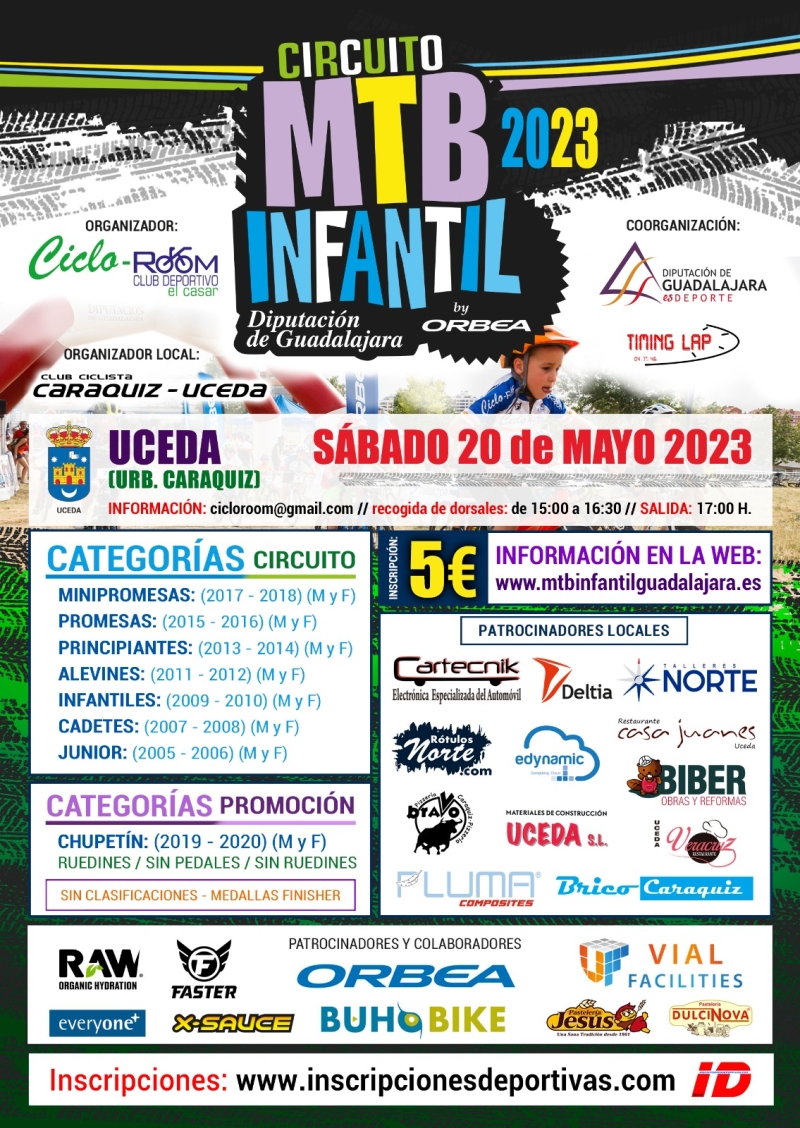 CIRCUITO MTB INFANTIL DIPUTACIÓN DE GUADALAJARA  2023 UCEDA-CARAQUIZ - Register