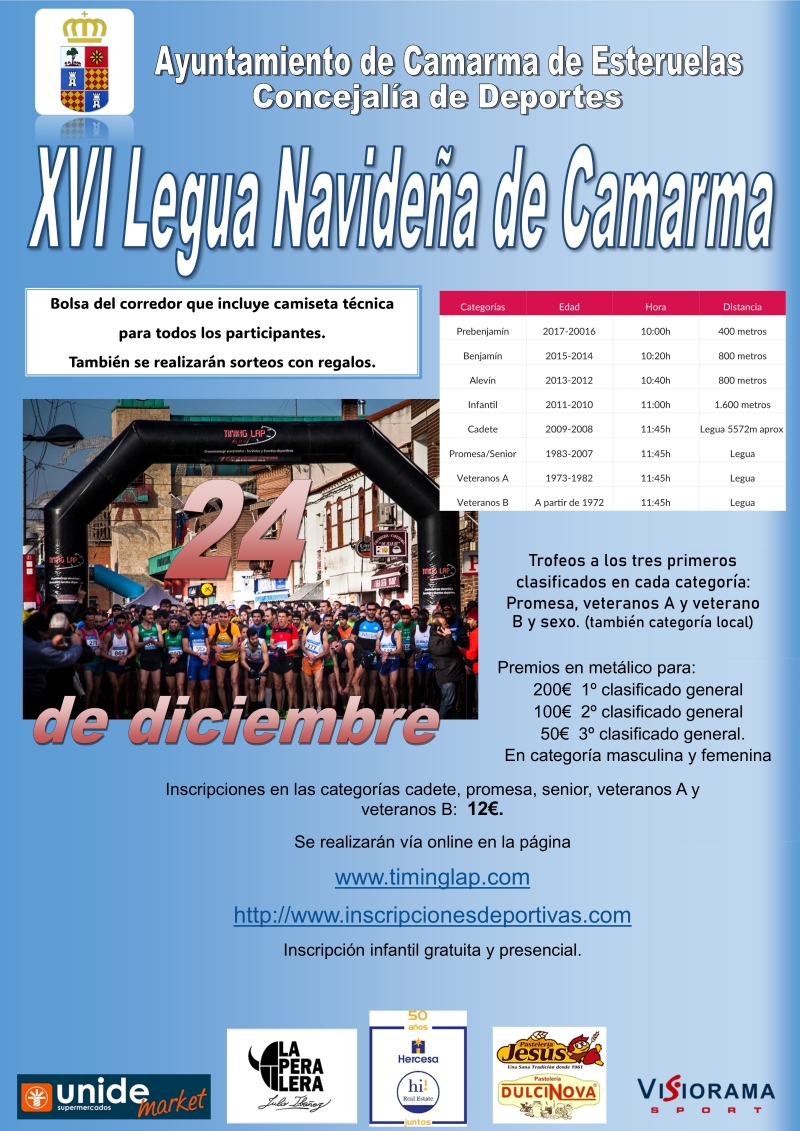 XVI LEGUA NAVIDEÑA DE CAMARMA - Inscríbete