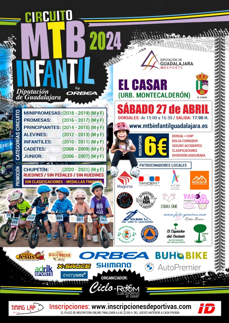 CIRCUITO MTB INFANTIL DIPUTACIÓN DE GUADALAJARA  2024  EL CASAR - Inscríbete