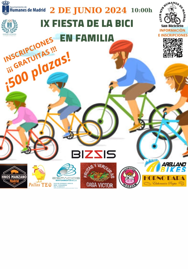 FIESTA DE LA BICICLETA EN FAMILIA HUMANES 2024 - Inscríbete