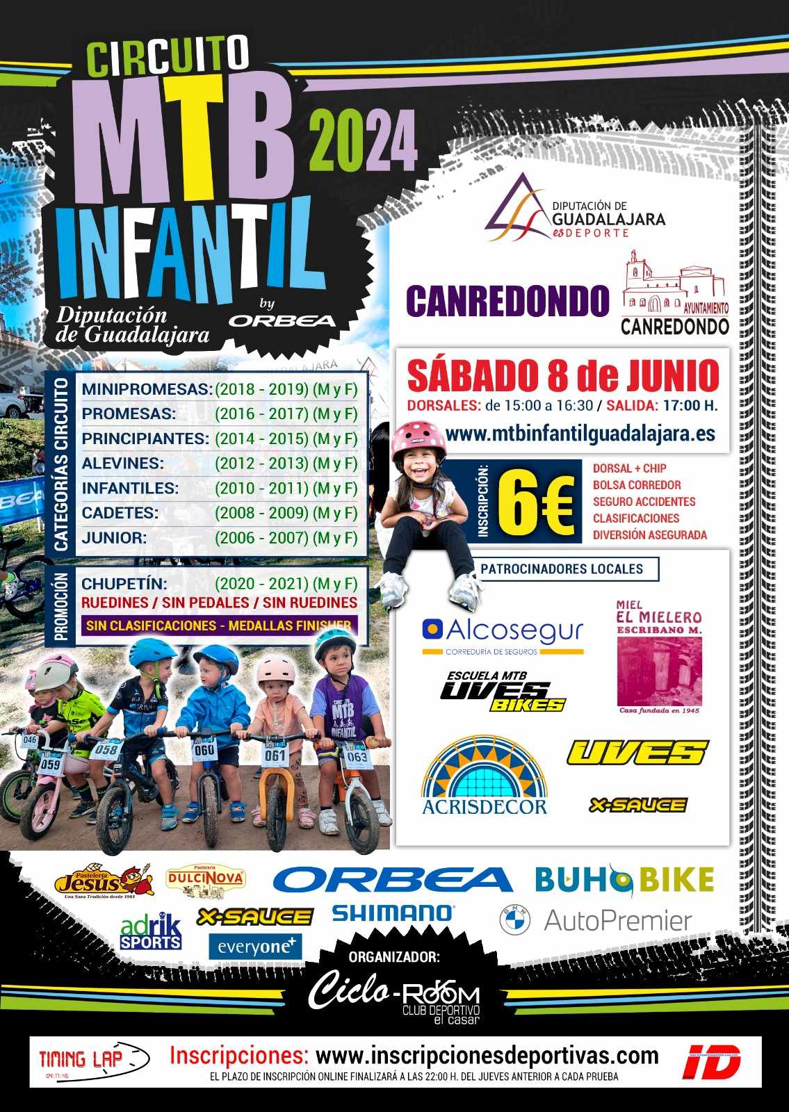 CIRCUITO MTB INFANTIL DIPUTACIÓN DE GUADALAJARA  2024  CANREDONDO - Register