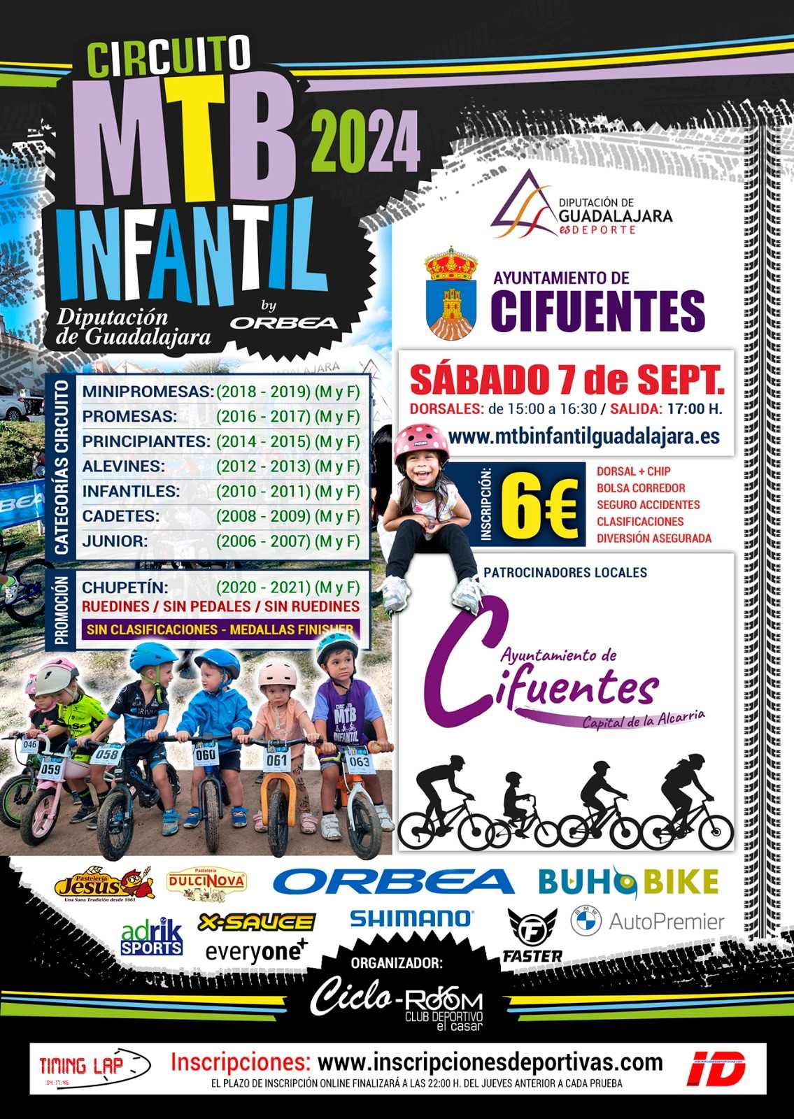 CIRCUITO MTB INFANTIL DIPUTACIÓN DE GUADALAJARA  2024  CIFUENTES - Inscríbete