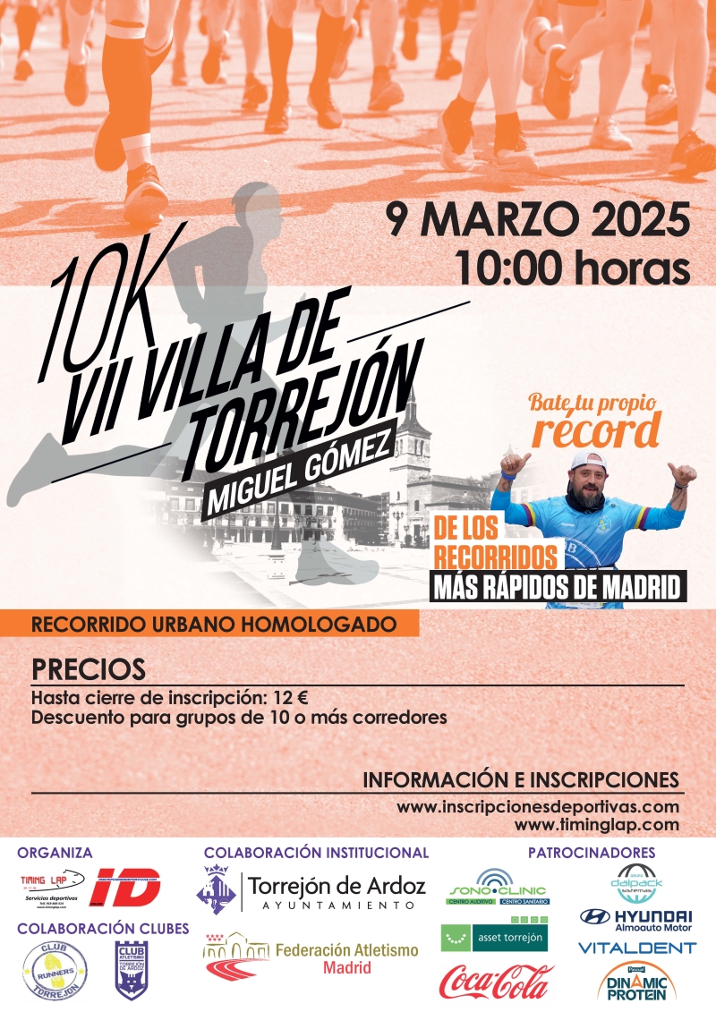 VII VILLA DE TORREJON  10K MIGUEL GOMEZ - Inscríbete