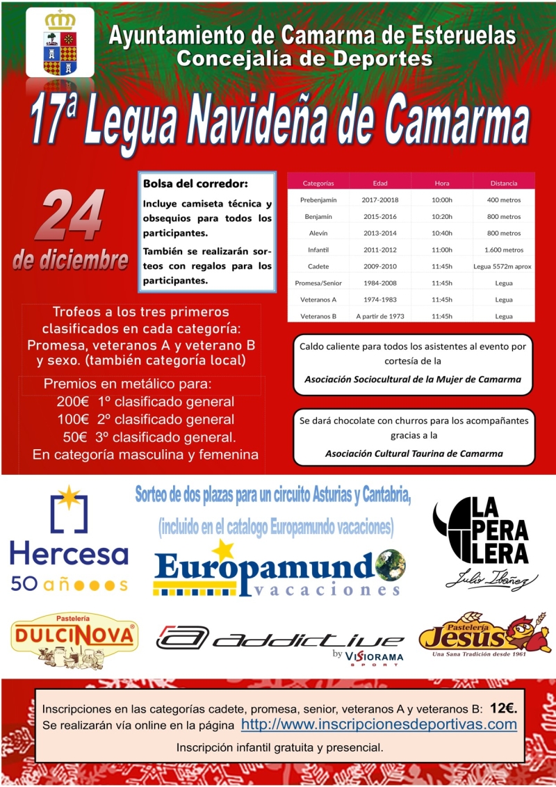 XVII LEGUA NAVIDEÑA DE CAMARMA 2024 - Inscriu-te