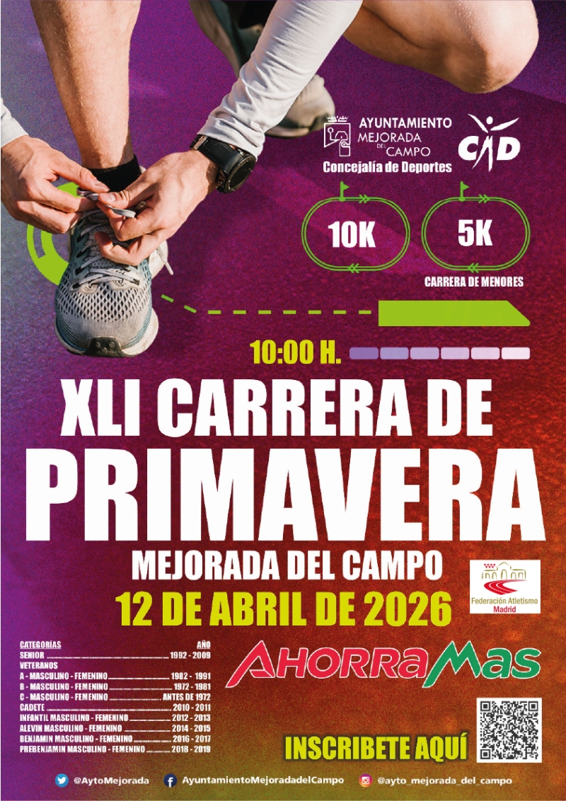 XLI CARRERA DE PRIMAVERA DE MEJORADA - Inscríbete