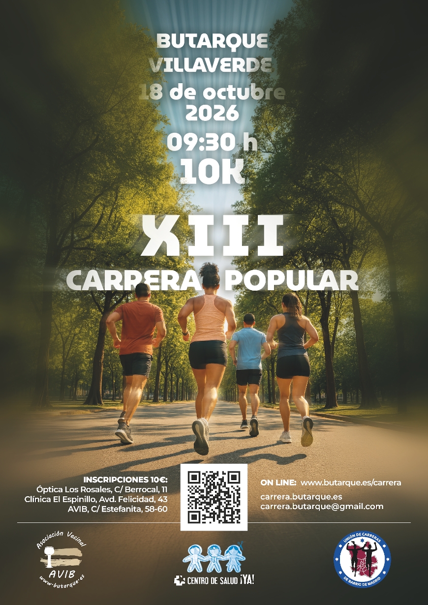 XIII CARRERA POPULAR BUTARQUE-VILLAVERDE 2026 - Inscriu-te