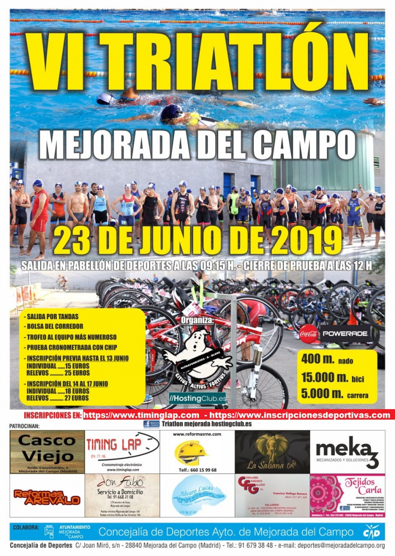 VI TRIATLON MEJORADA DEL CAMPO - Inscríbete