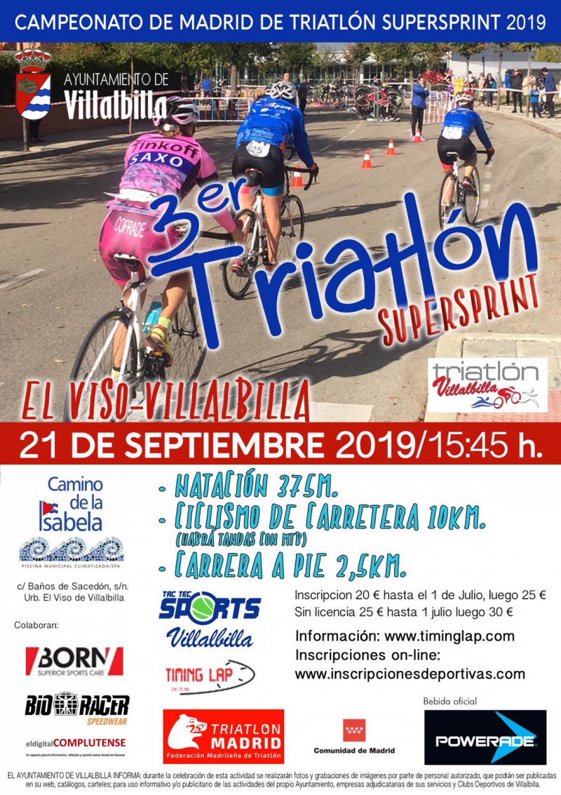 III TRIATLON SUPERSPRINT EL VISO-VILLALBILLA, CAMPEONATO DE MADRID - Inscríbete