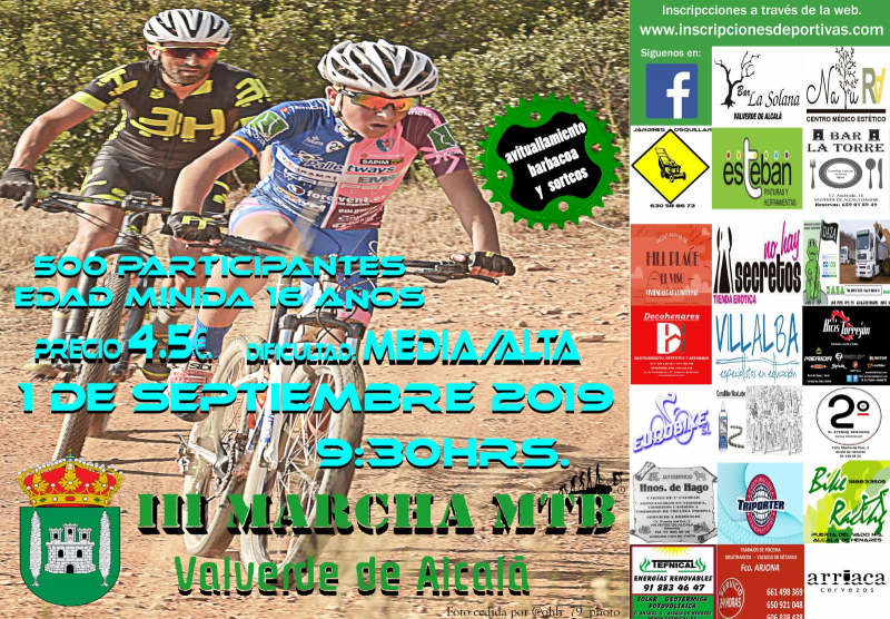 III MARCHA MTB VALVERDE DE ALCALÁ - Inscríbete