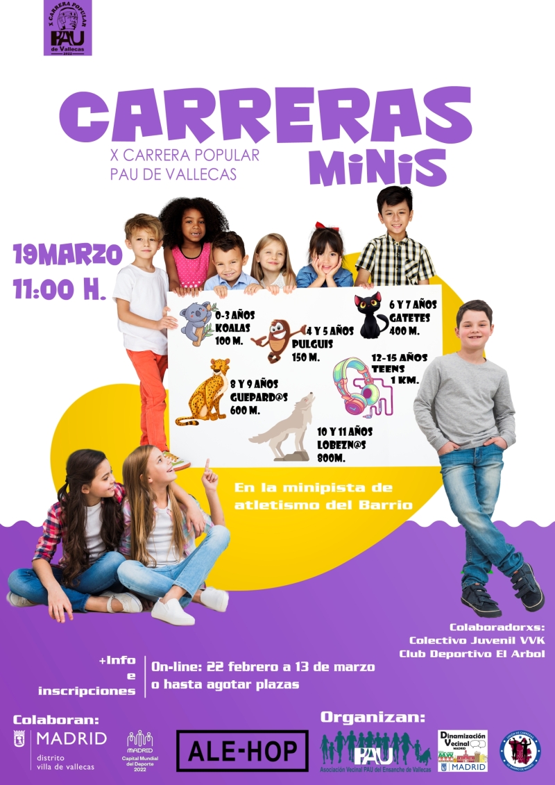 CARRERA INFANTIL PAU DE VALLECAS  - Inscríbete CARRERA INFANTIL PAU DE VALLECAS  - Inscríbete