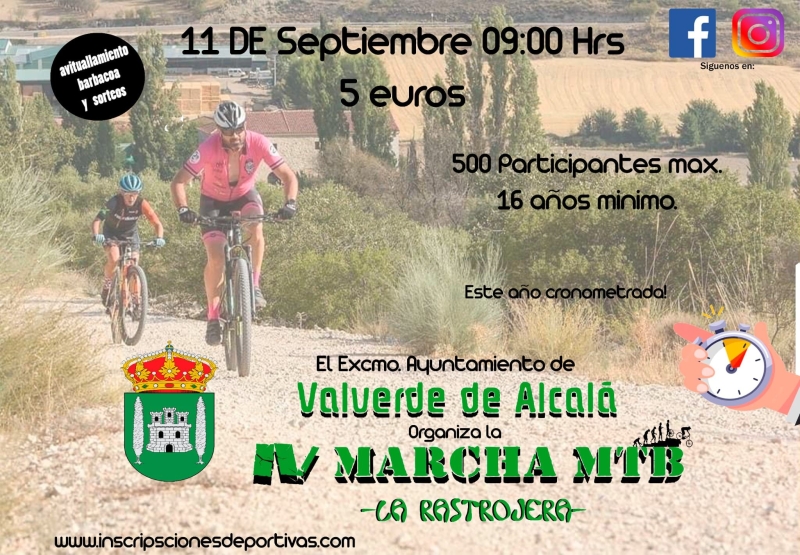 IV MARCHA MTB VALVERDE DE ALCALÁ - Inscríbete