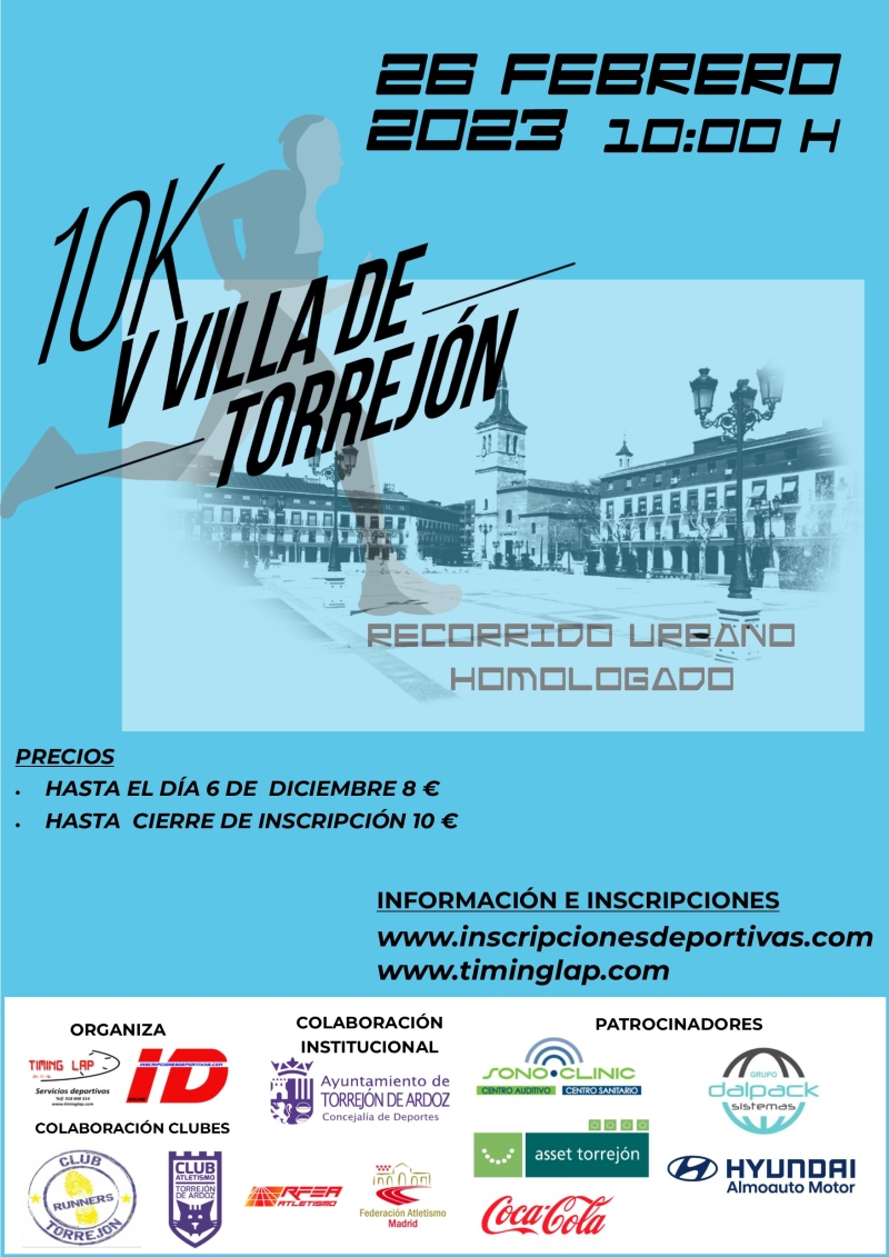 V VILLA DE TORREJON  10K - Inscríbete