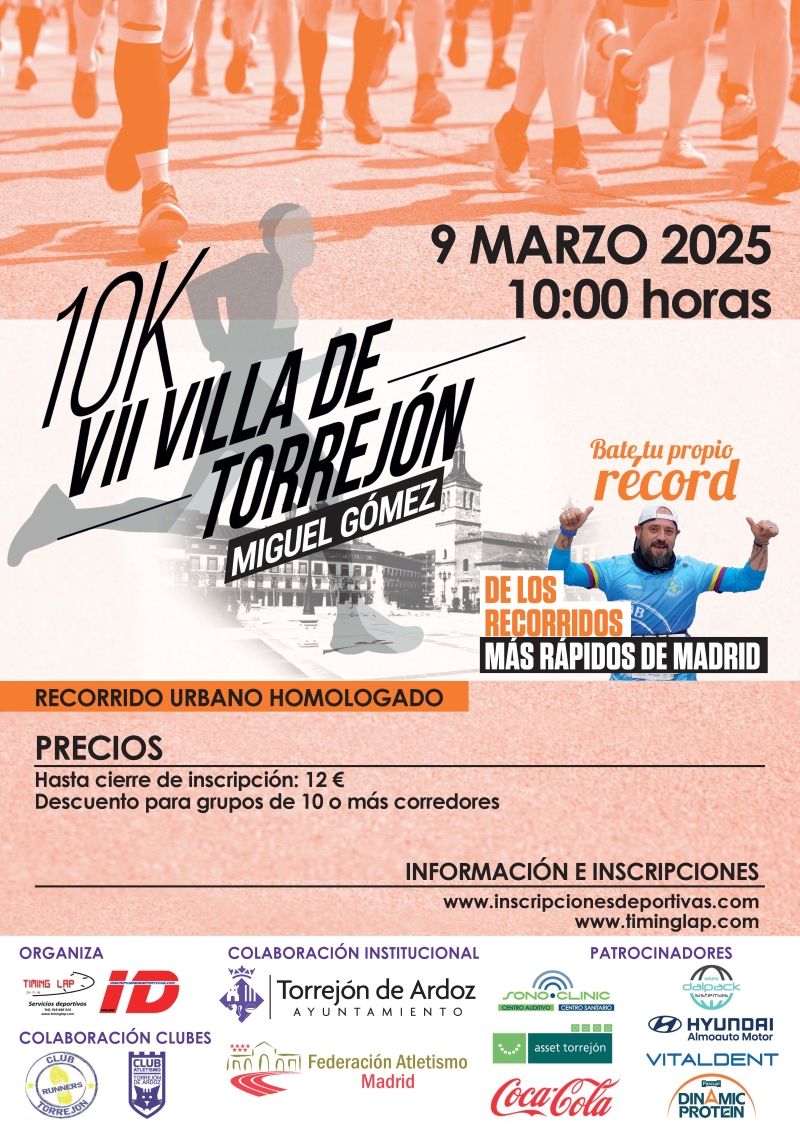 Resultados VII VILLA DE TORREJON  10K MIGUEL GOMEZ