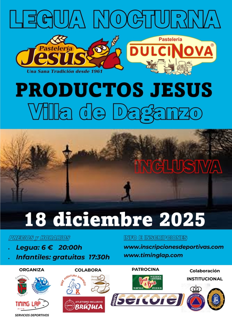 Resultados XVIII LEGUA NOCTURNA PRODUCTOS JESÚS VILLA DE DAGANZO 2025